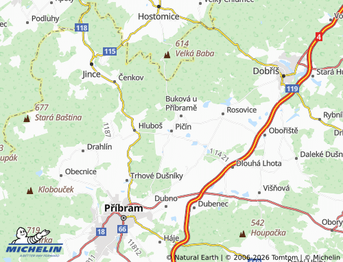 Kaart MICHELIN Pičín - ViaMichelin