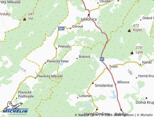 MICHELIN-Landkarte Buková - ViaMichelin