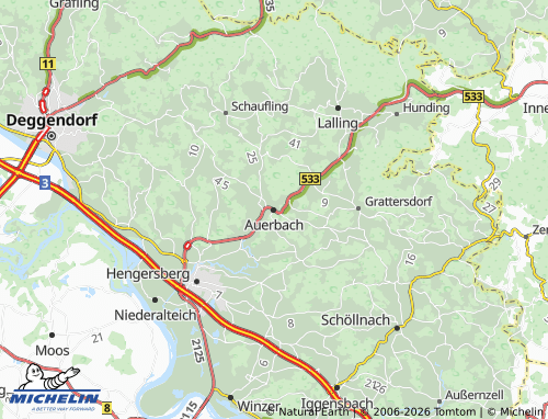 MICHELIN-Landkarte Auerbach - ViaMichelin