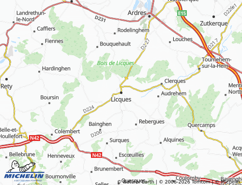 MICHELIN Licques map - ViaMichelin