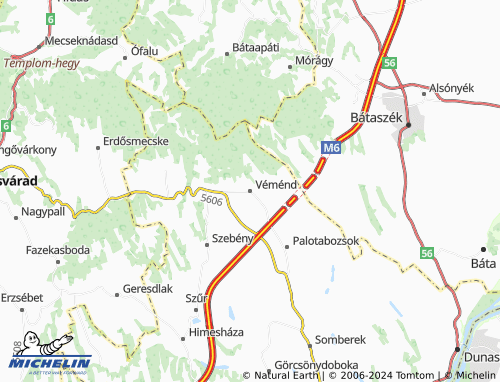 MICHELINLandkarte Véménd ViaMichelin