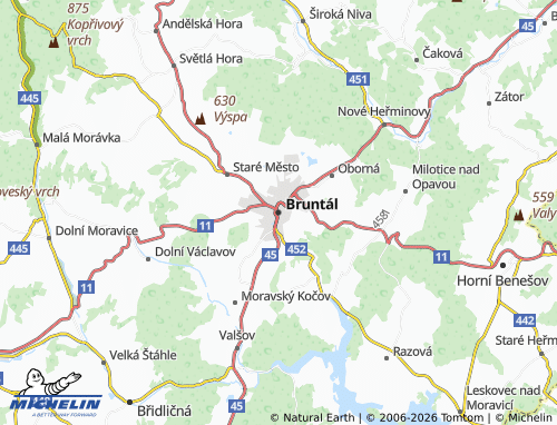 Mappa MICHELIN Bruntál - ViaMichelin