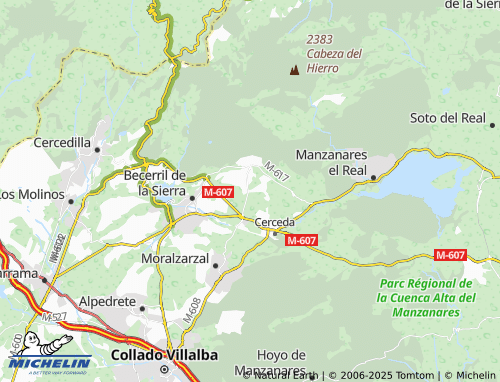 MICHELIN Urbanización La Ponderosa de la Sierra map - ViaMichelin