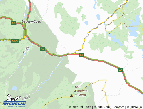 Mappa MICHELIN Pentrefoelas - ViaMichelin