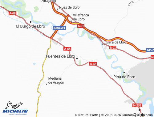 MICHELIN-Landkarte Fuentes de Ebro - ViaMichelin