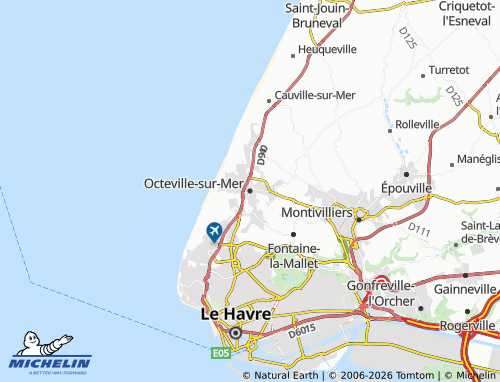 Carte MICHELIN Octeville-sur-Mer - ViaMichelin