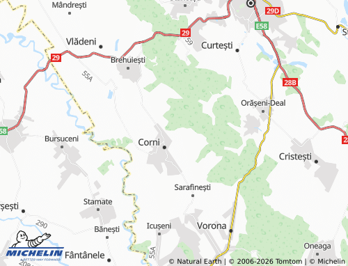 MICHELIN Mesteacăn map - ViaMichelin
