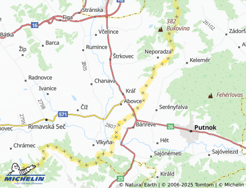 MICHELIN Kráľ map - ViaMichelin