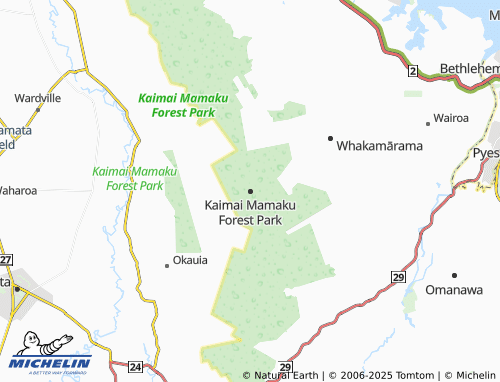 MICHELIN-Landkarte Kaimai Mamaku Forest Park - ViaMichelin