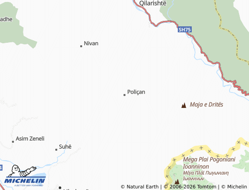 MICHELIN Poliçan map - ViaMichelin