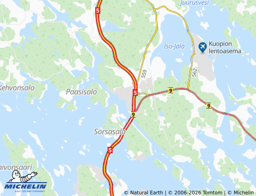 MICHELIN-Landkarte Vuorela - ViaMichelin