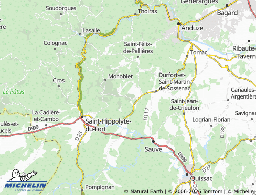 Carte MICHELIN Montèzes - ViaMichelin