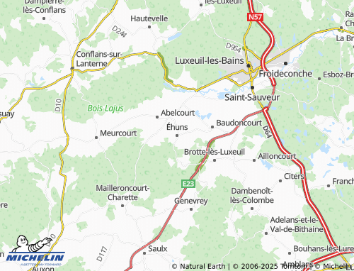 Carte MICHELIN Éhuns - ViaMichelin
