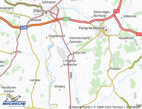 MICHELIN Saint-Yan map - ViaMichelin