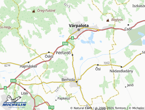 MICHELIN Pétfürdő map - ViaMichelin