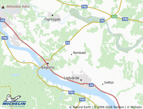 Mapa MICHELIN Rembates pagasts - ViaMichelin