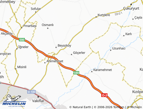 MICHELIN Göçerler map - ViaMichelin