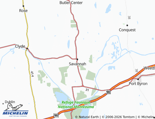 Mapa MICHELIN Savannah - ViaMichelin