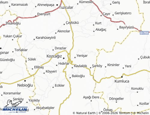 MICHELIN Yenişar map - ViaMichelin