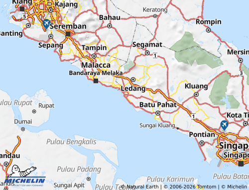 Carte MICHELIN Muar - ViaMichelin