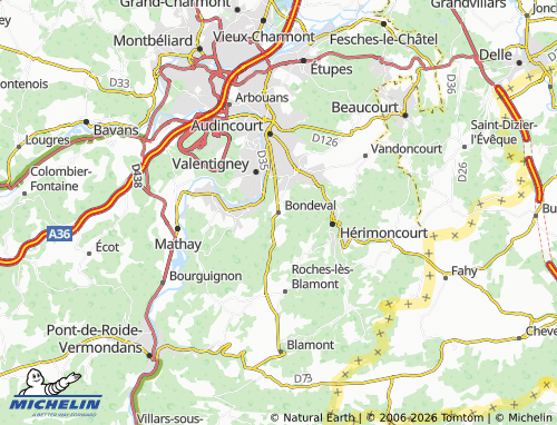 Carte MICHELIN Bondeval - ViaMichelin