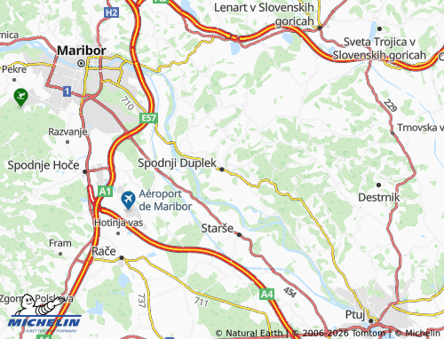 MICHELIN Spodnji Duplek map - ViaMichelin