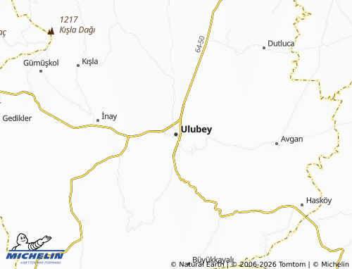 MICHELIN Ulubey map - ViaMichelin