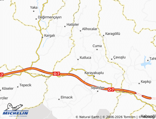 MICHELIN Kutluca map - ViaMichelin