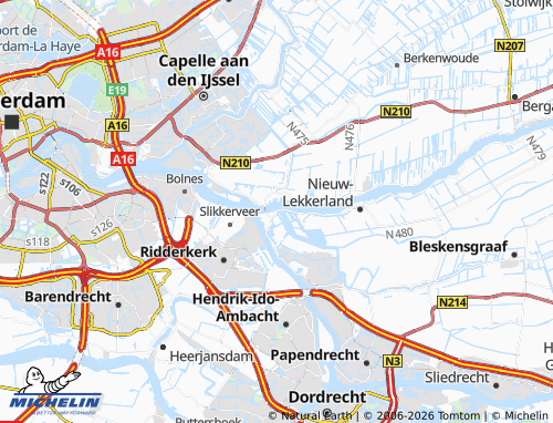 Kaart MICHELIN Kinderdijk - ViaMichelin