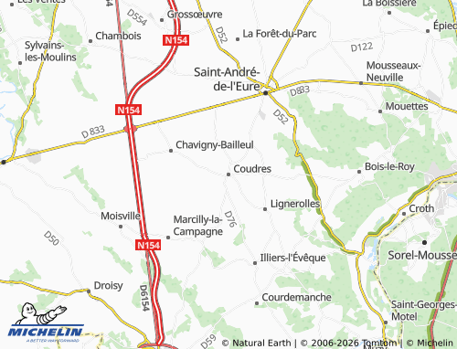 Mappa MICHELIN Coudres - ViaMichelin