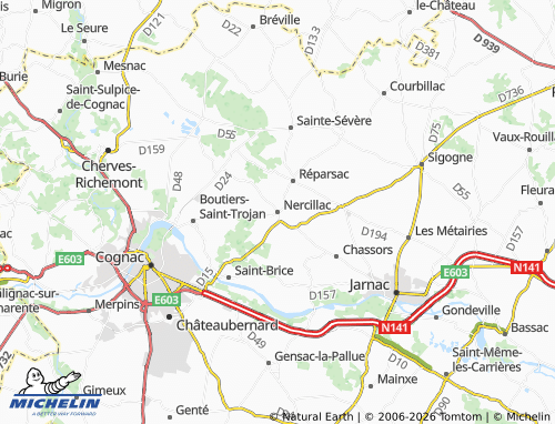 Mapa MICHELIN Nercillac - ViaMichelin