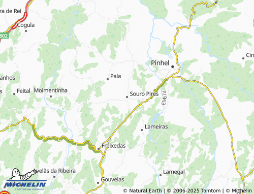MICHELIN Souro Pires map - ViaMichelin