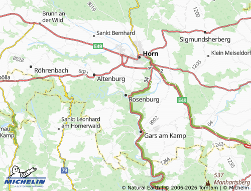 MICHELIN Rosenburg-Mold map - ViaMichelin