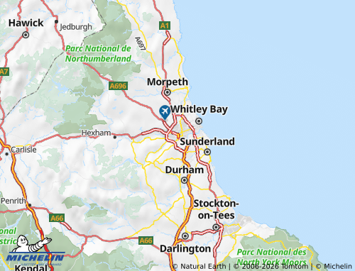 MICHELIN Newcastle upon Tyne map - ViaMichelin