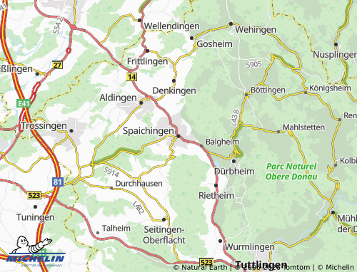 Mapa MICHELIN Spaichingen - ViaMichelin
