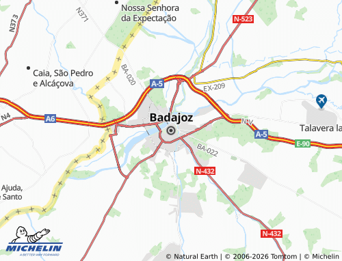 Carte MICHELIN Badajoz - ViaMichelin
