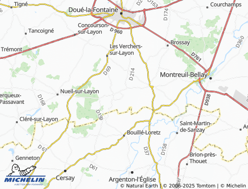 MICHELIN Saint-Macaire-du-Bois map - ViaMichelin