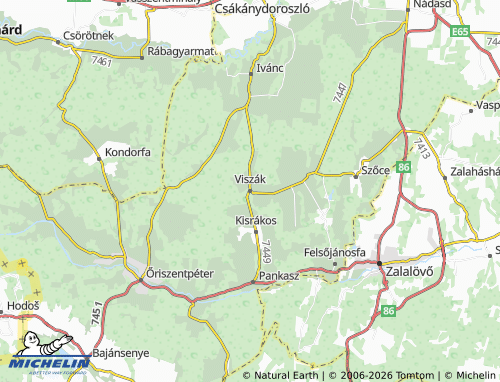 Mapa MICHELIN Viszák - ViaMichelin