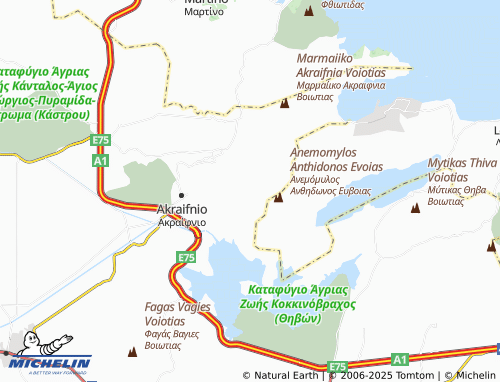 MICHELIN Moni Pelagias map - ViaMichelin