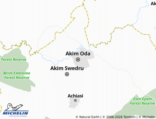 Mapa MICHELIN Akim Oda - ViaMichelin