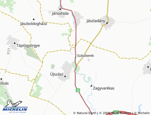MICHELIN Szászberek map - ViaMichelin