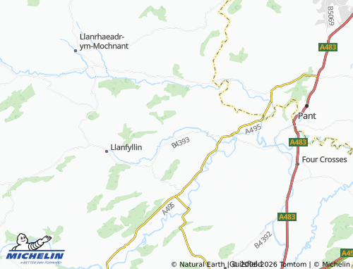 Mappa MICHELIN Llanfechain - ViaMichelin
