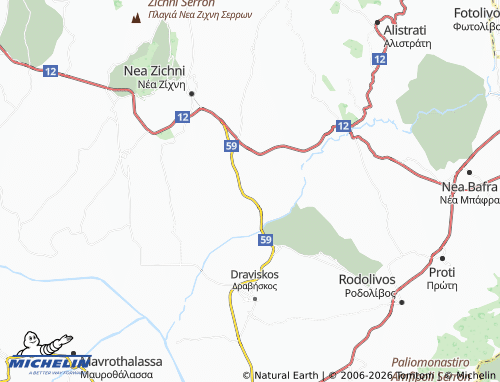 MICHELIN Dimitra map - ViaMichelin