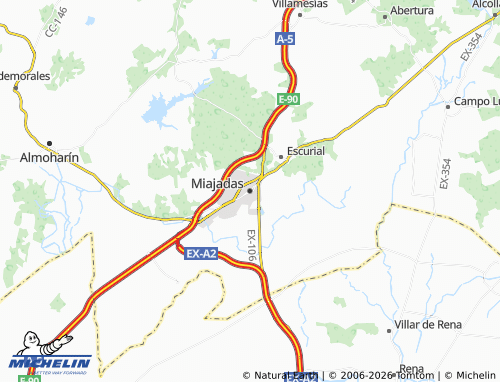 MICHELIN Miajadas map - ViaMichelin
