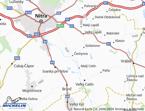 Mapa MICHELIN Čechynce - ViaMichelin