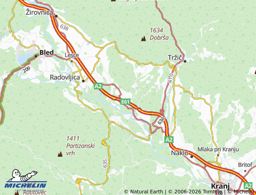 MICHELIN Brezje map - ViaMichelin