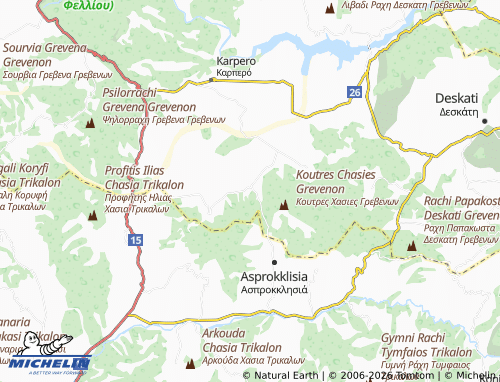 Mapa MICHELIN Trifylli - ViaMichelin