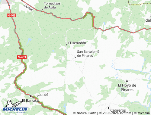MICHELIN San Bartolomé de Pinares map - ViaMichelin