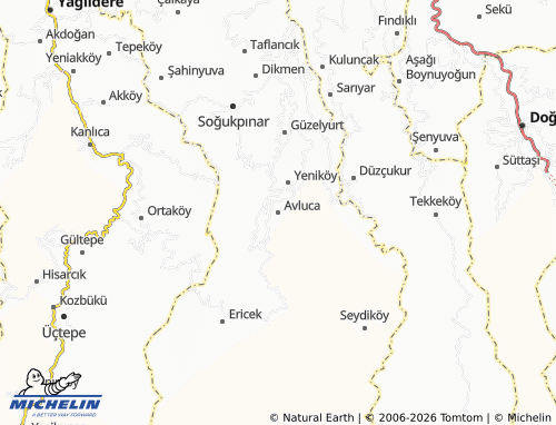 MICHELIN Avluca map - ViaMichelin
