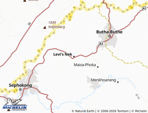 Carte MICHELIN Levi's Nek - ViaMichelin